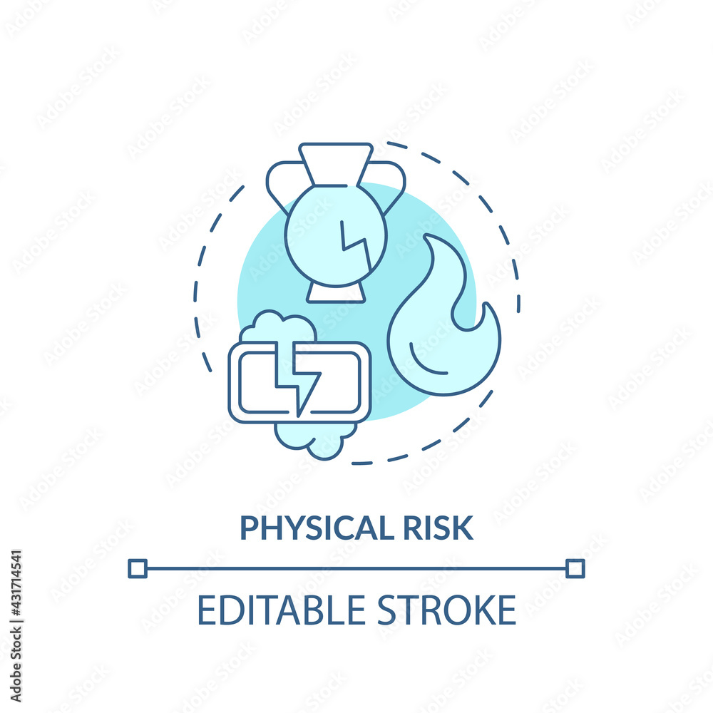 Physical risk concept icon. Purchase risk factor idea thin line illustration. Dangerous product. Injure to consumer. Malfunction, accident. Vector isolated outline RGB color drawing. Editable stroke Physical risk concept icon. Purchase risk factor idea thin line illustration. Dangerous product. Injure to consumer. Malfunction, accident. Vector isolated outline RGB color drawing. Editable stroke