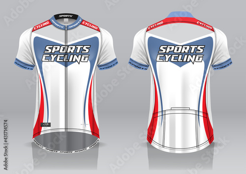 Jersey cycling template design uniform front and back view ready to print