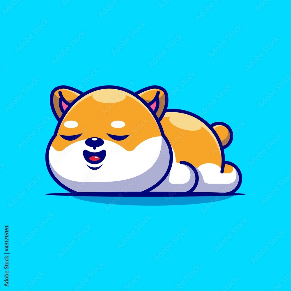 Cute shiba inu dog sleeping cartoon illustration Stock Vector | Adobe Stock Cute shiba inu dog sleeping cartoon illustration Stock Vector | Adobe Stock