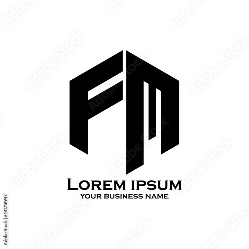 F M letter design logo vector. FM logo business