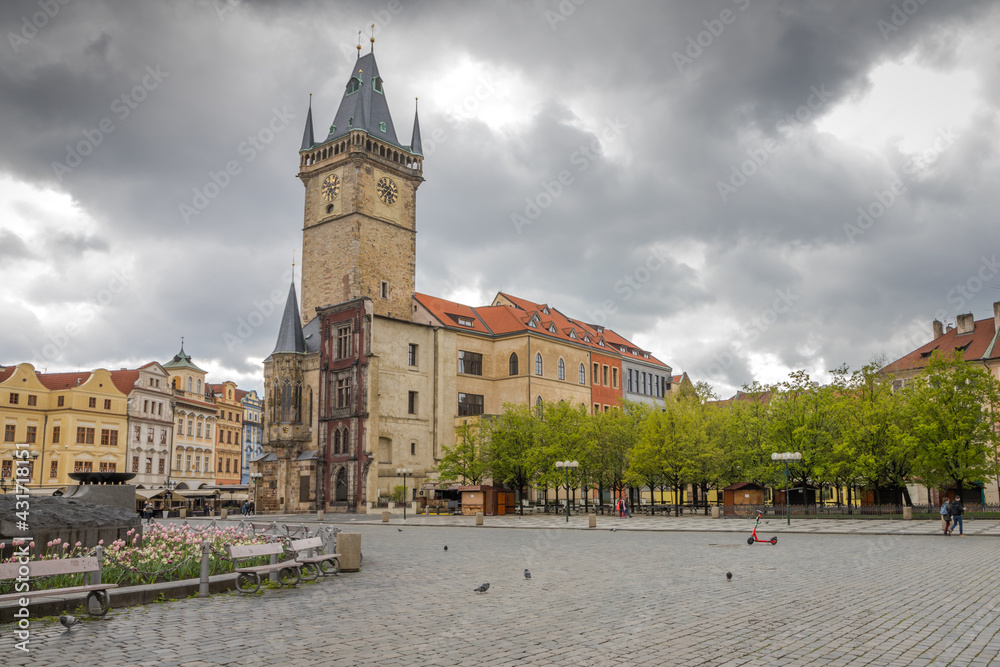 view of the old town square in prague