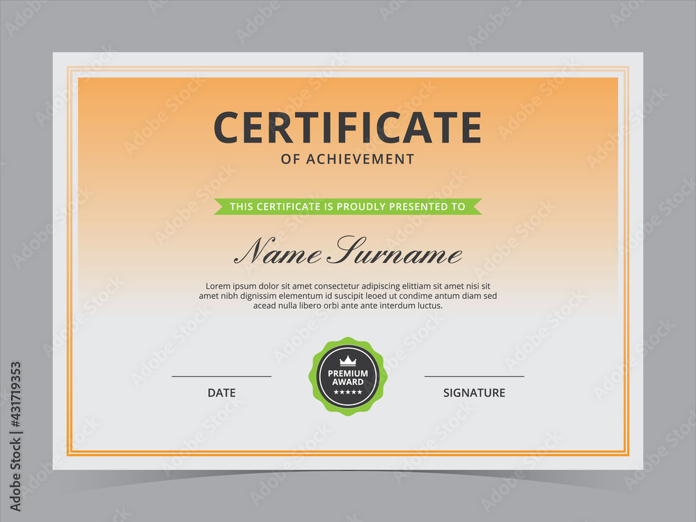 Obraz premium Modern Certificate Template Vector Design