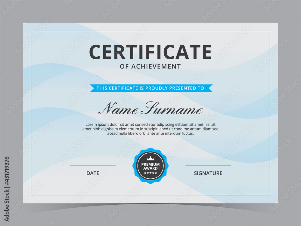 Fototapeta premium Modern Certificate Template Vector Design