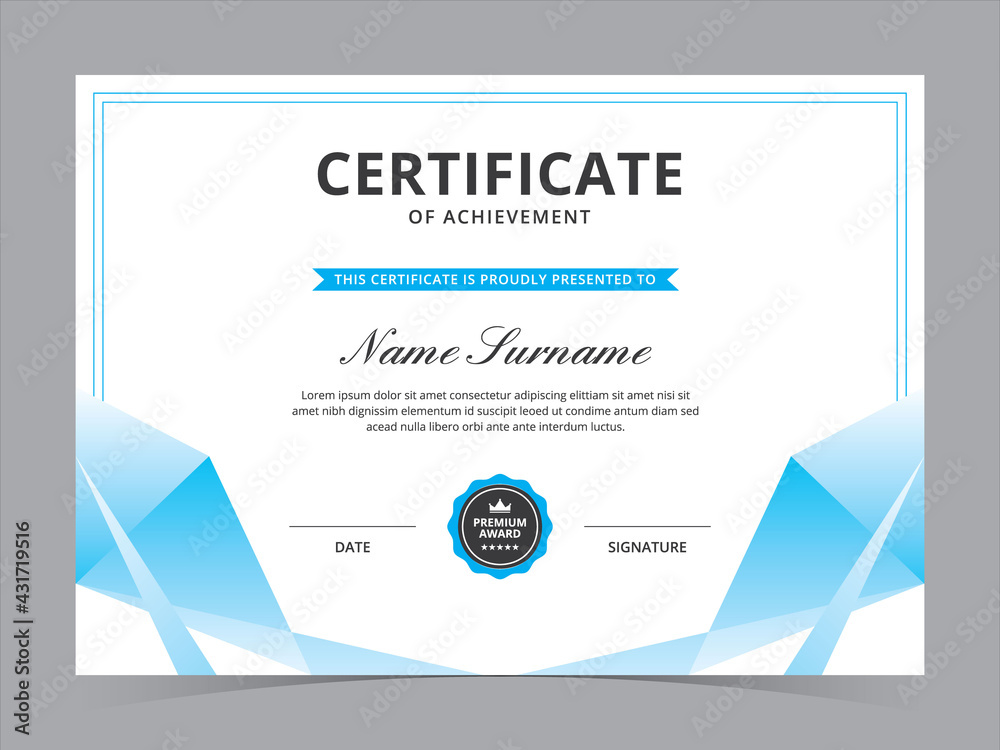 Obraz premium Modern Certificate Template Vector Design