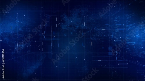 Abstract Digital technology blue background.