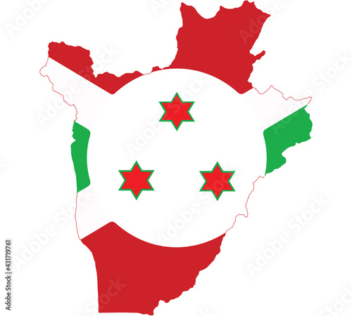 Map Flag of Burundi isolated on white background. Vector illustration eps 10 photo