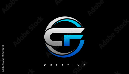 CF Letter Initial Logo Design Template Vector Illustration