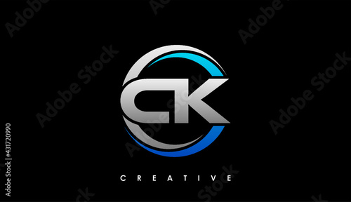 CK Letter Initial Logo Design Template Vector Illustration