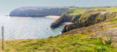 Photos A view towards Skrinkle Haven on the Pembrokeshire coast neart to Tenby, South W