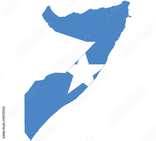 Map Flag of Somalia isolated on white background. Vector illustration eps 10