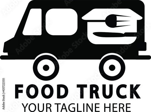 Van car bus carry delivery cafe coffee beverage food truck tagline delivery catering eat market transportation cuisine business hamburger steak pizza snack breakfast lunch dinner event restaurant 