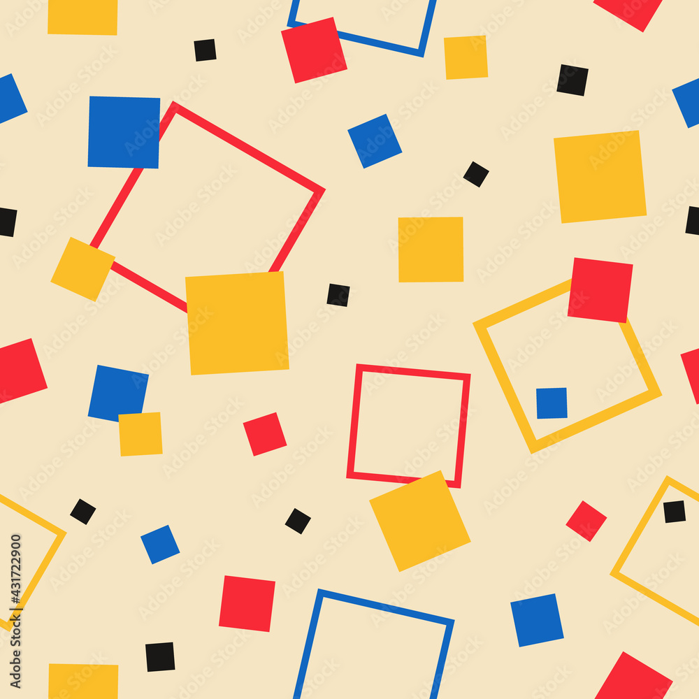 Abstract vector seamless pattern. Abstract contemporary modern trendy vector illustration. Colored squares pattern Abstract vector seamless pattern. Abstract contemporary modern trendy vector illustration. Colored squares pattern