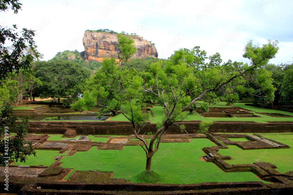 ancient ruins and view on Sigirya - Sri Lanka