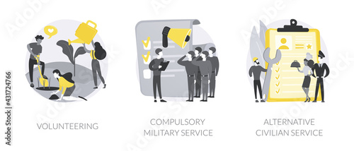 Community service abstract concept vector illustrations.