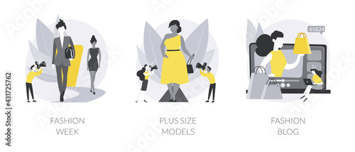 Fashion industry abstract concept vector illustrations.