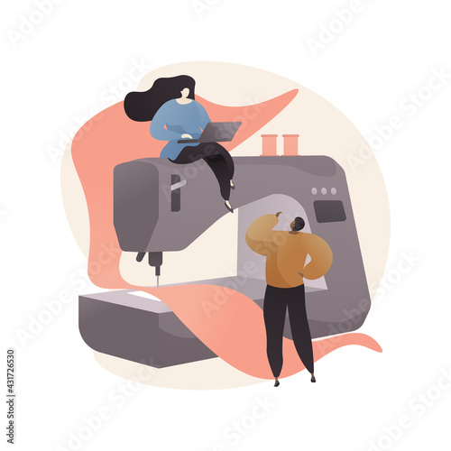 Sewing classes abstract concept vector illustration.