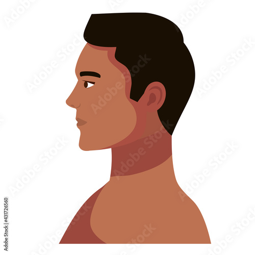 man afro shirtless