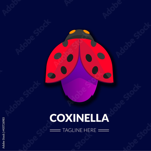 modern gradient logo template of coccinella beetle for pest, insecticide company, farm protection llc
