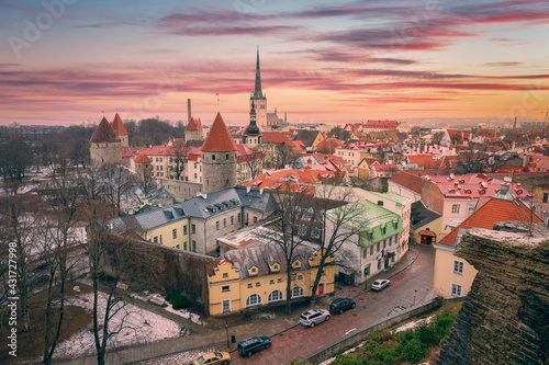 Wallpaper Mural medieval old streets of Tallinn. Torontodigital.ca