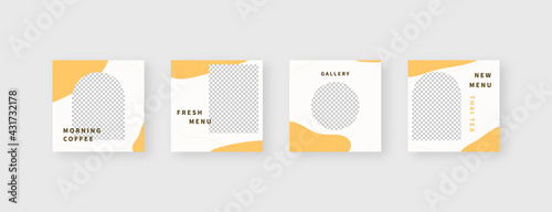 Social media template. Trendy editable social media post template. Mockup isolated. Template design. Vector illustration.