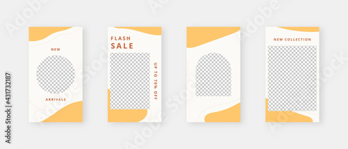 Social media template. Trendy editable social media stories template. Mockup isolated. Template design. Vector illustration.