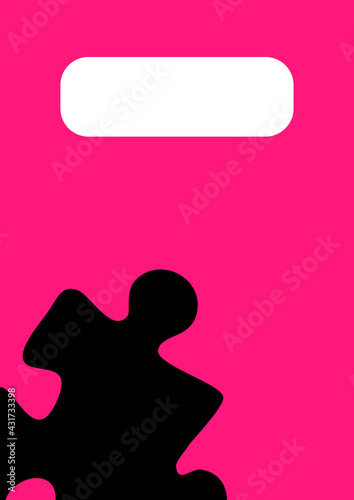 Vertical illustration format A4 - the design of the screen of the phone or tablet for inscriptions and photos