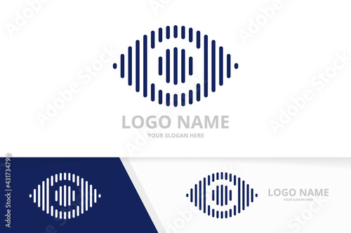 Vector eye logo. Unique vision logotype design template.