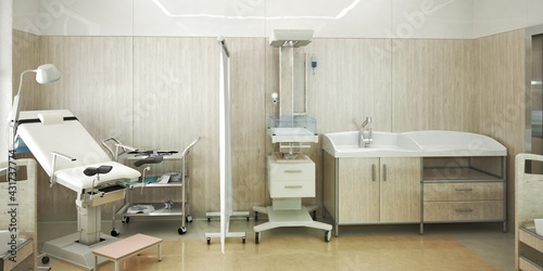 Tableau sur toile 3d rendering of a modern medical postpartum ward for newborn care in a clinic eq