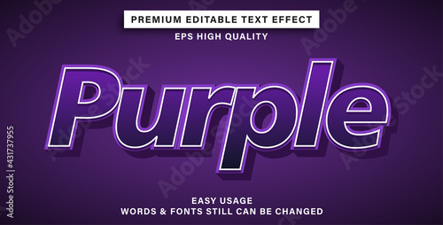 editable text effect purple