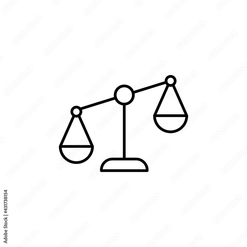 Scale icon isolated on white background. Justice symbol modern, simple, vector, icon for website design, mobile app, ui. Vector Illustration Scale icon isolated on white background. Justice symbol modern, simple, vector, icon for website design, mobile app, ui. Vector Illustration