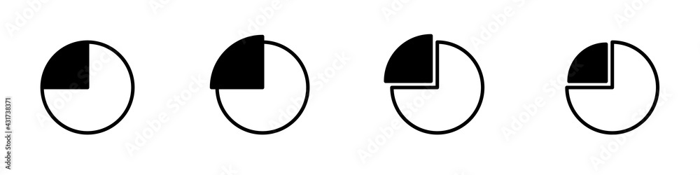 Icono de torta de porcentaje. Concepto de ventas, ganancias y pérdidas de empresa. Diagrama. Ilustración vectorial