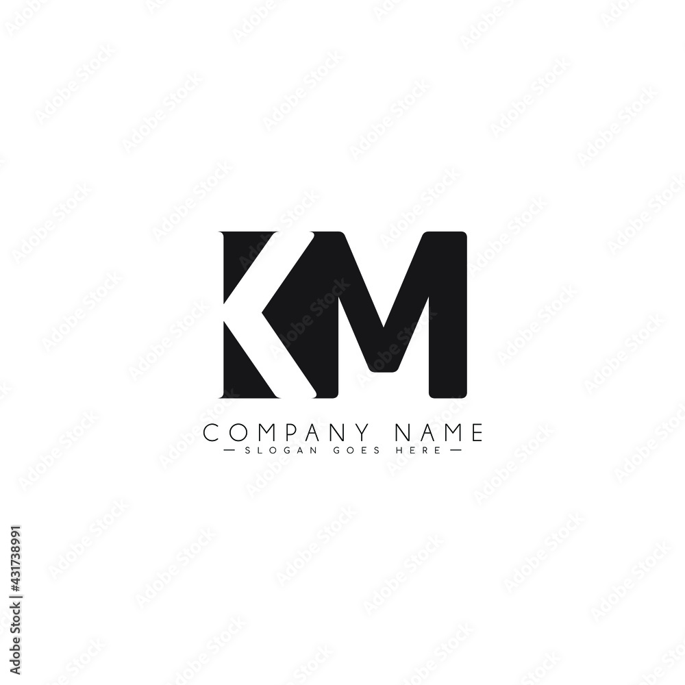 Initial Letter KM Logo - Simple Business Logo Stock Vector | Adobe Stock