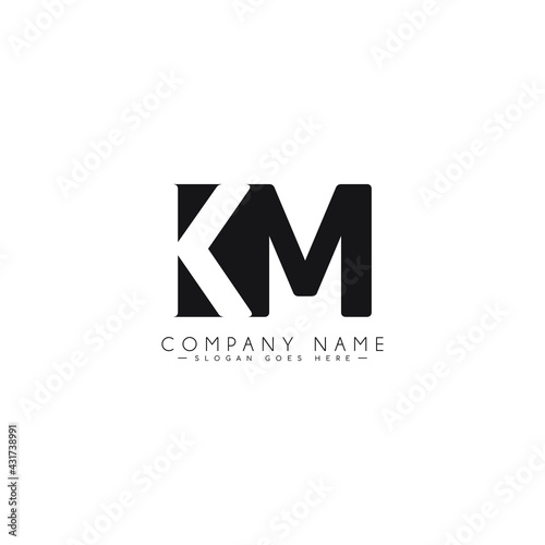 Initial Letter KM Logo - Simple Business Logo