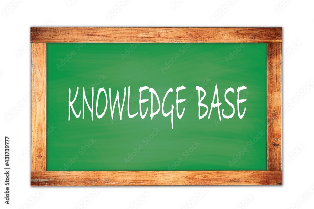 KNOWLEDGE BASE text written on green school board. KNOWLEDGE BASE text written on green school board.