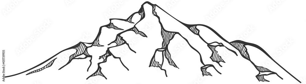 Fototapeta premium vector illustration hand drawn mountains