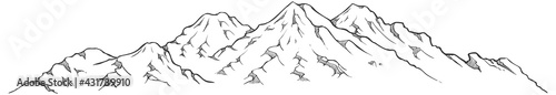 vector illustration hand drawn mountains