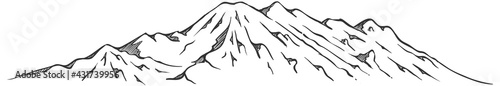 vector illustration hand drawn mountains