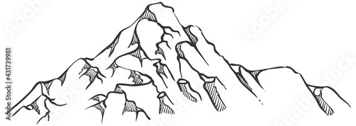 vector illustration hand drawn mountains
