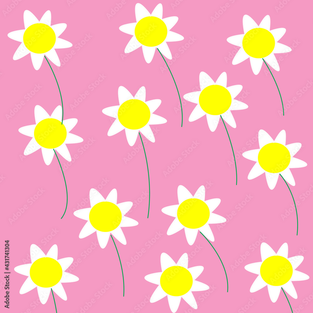 Yellow flower image on a bright pink background for text input.
