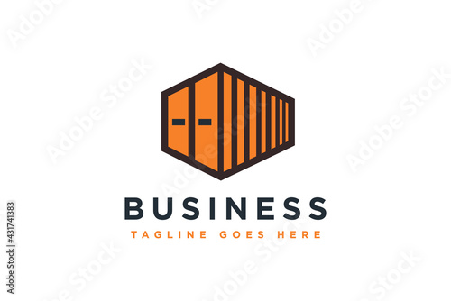 container,warehouse logo design vector illustration. container business and industrial logos isolated on white background