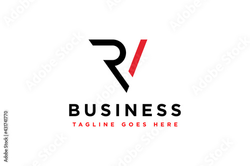 Initials RV letter logo design vector illustration. Letter RV suitable for business and management logos isolated on white background