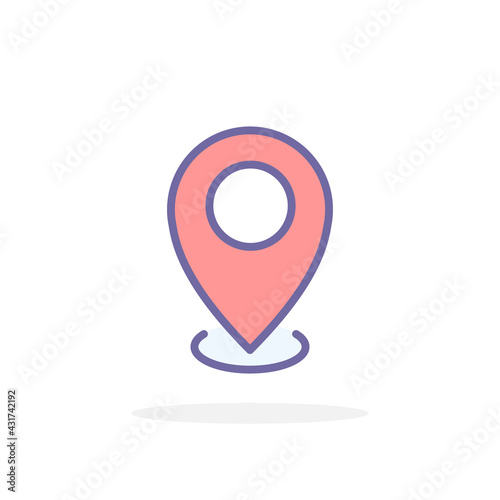 Map pointer icon in filled outline style.