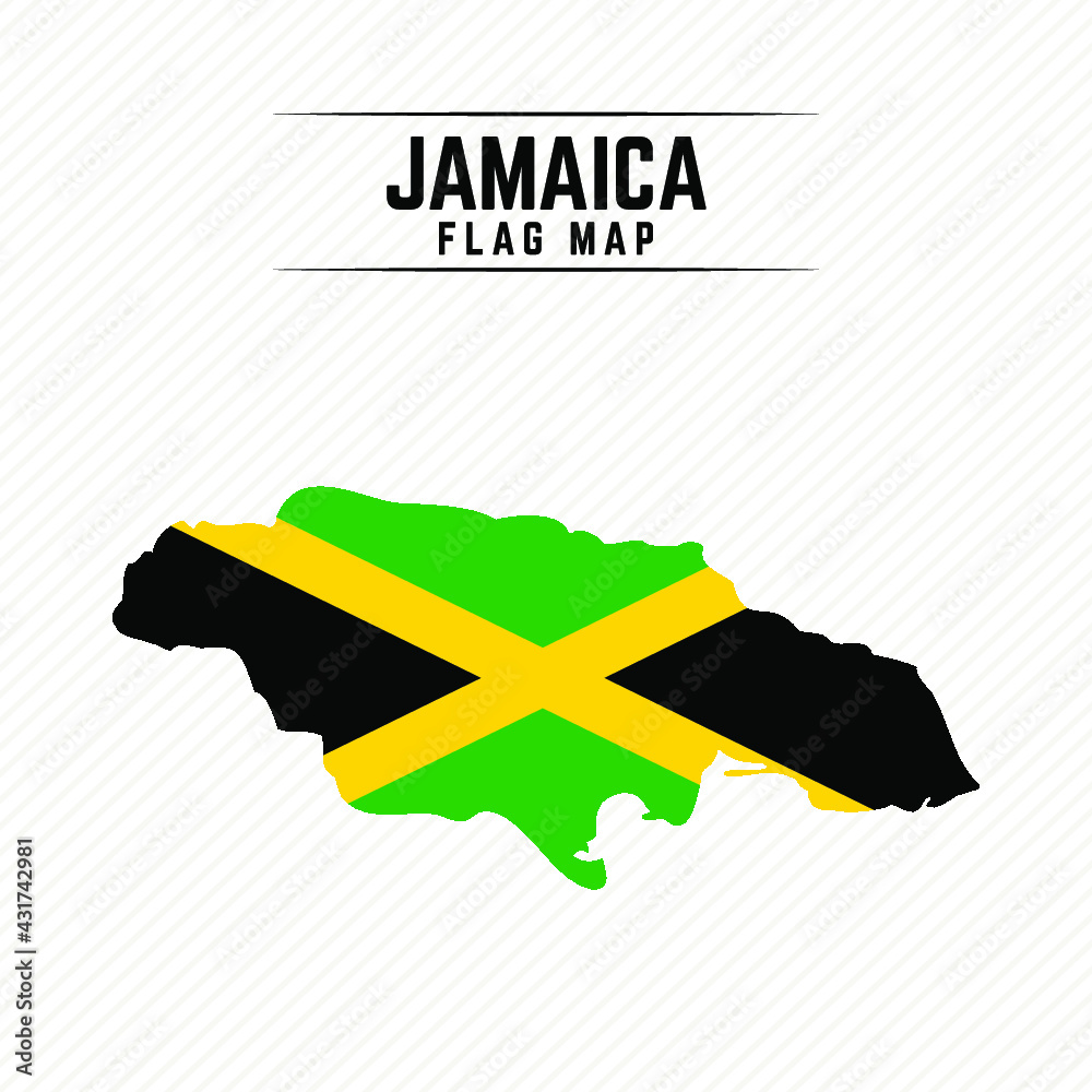 Flag Map Of Jamaica Jamaica Flag Map Stock Vector Adobe Stock