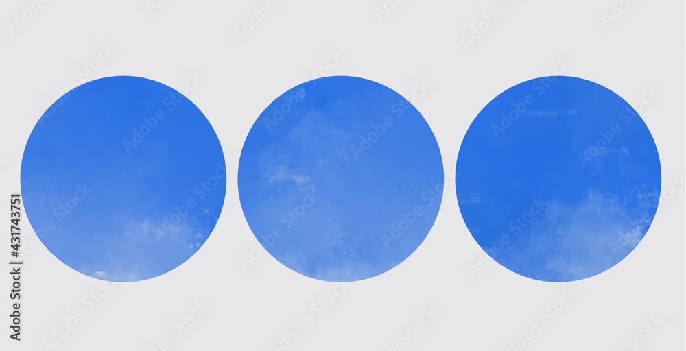 Vector hand drawn round background. Blue banner Vector hand drawn round background. Blue banner