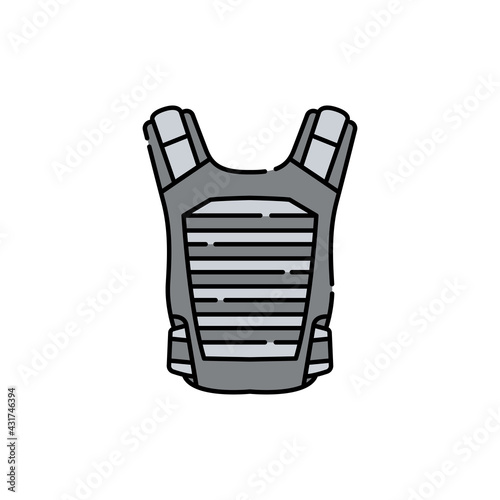 Bulletproof vest color line icon. Disability. Isolated vector element.