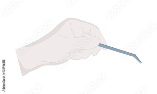 hand with medical instrument