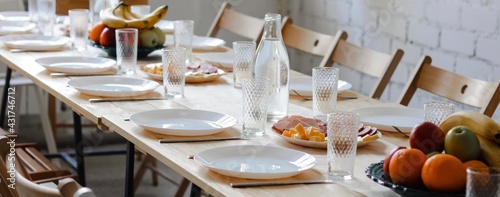 table setting in restaurant banner	