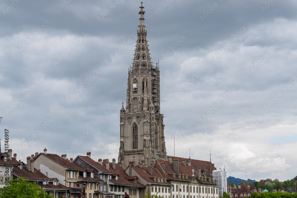 Bell tower of The Bern Minster cathedral, Switzerland