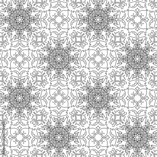 abstract black lines on white. minimalistic vector hand-drawn seamless pattern. simple elements for coloring