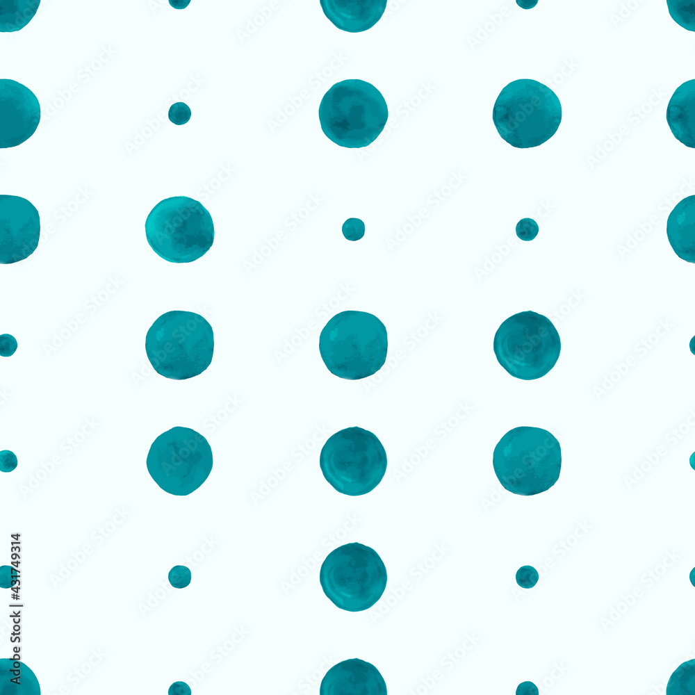 Hand Drawn Dots Pattern. Seamless Polka Repeat. Watercolor Rounds Backdrop. Grunge Hand Drawn Dots Pattern. Vector Baby Confetti. Blue Spots Tile. Modern Circles. Hand Drawn Dots Pattern.